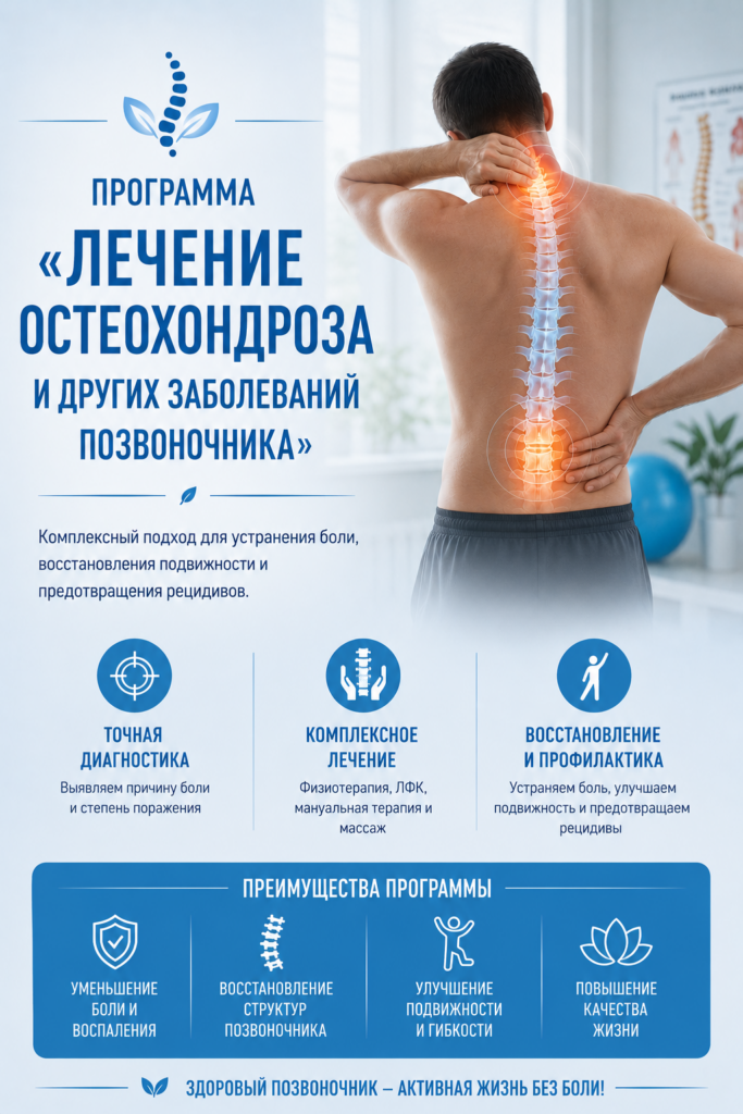 Лечение остеохондроза и заболеваний позвоночника